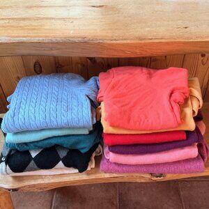 100% Cashmere Sweaters Lot of 11 Flawed Bundle Crafters Cutters Fabric DIY Multi